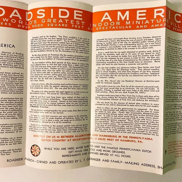 Vintage Roadside Amerca Indoor Miniature Village Pennsylvania Brochure Pamphlet - Picture 7 of 13